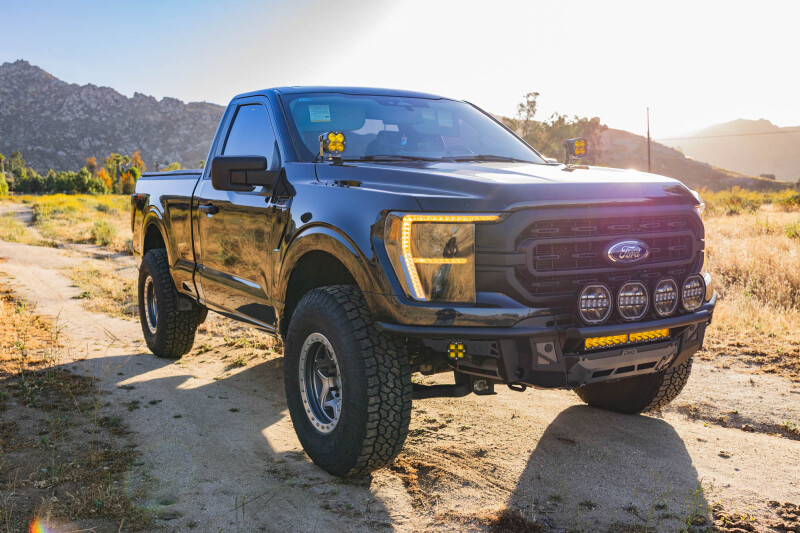 Ford F-150 Front Bumper - DV8 Offroad - Tube, Prerunner - Micro-texture black with gray skid plate accents - `21-`23